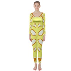 Abstract Pattern Geometric Backgrounds   Long Sleeve Catsuit by Eskimos