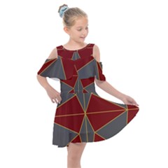 Abstract Pattern Geometric Backgrounds   Kids  Shoulder Cutout Chiffon Dress by Eskimos