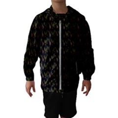 Fern Pattern 2 Black Kids  Hooded Windbreaker by violetheavensky