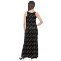 Fern Pattern 2 Black Sleeveless Velour Maxi Dress View2