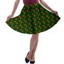 Kawaii Pumpkin Patt Green A-line Skater Skirt View1