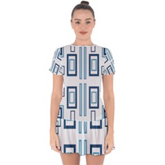 Abstract Pattern Geometric Backgrounds   Drop Hem Mini Chiffon Dress by Eskimos