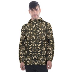 Folk Flowers Print Floral Pattern Ethnic Art Men s Front Pocket Pullover Windbreaker by Eskimos