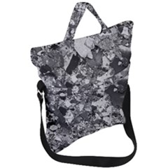 Black And White Debris Texture Print Fold Over Handle Tote Bag by dflcprintsclothing