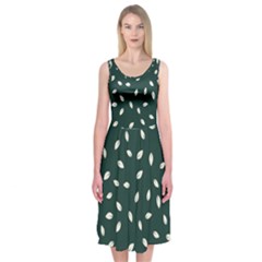 Leaves Pattern Midi Sleeveless Dress by CoshaArt