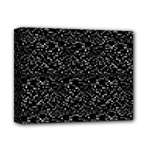 Pixel Grid Dark Black And White Pattern Deluxe Canvas 14  X 11  (stretched) by dflcprintsclothing