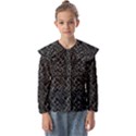 Pixel Grid Dark Black And White Pattern Kids  Peter Pan Collar Blouse View1