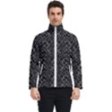 Pixel Grid Dark Black And White Pattern Men s Bomber Jacket View1