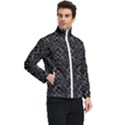 Pixel Grid Dark Black And White Pattern Men s Bomber Jacket View2