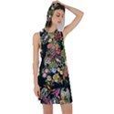 Tropical Pattern Racer Back Hoodie Dress View1