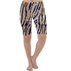 Tiger Snake Black 7000 Cropped Leggings  by MickiRedd