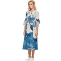 Floral Bow Sleeve Chiffon Midi Dress View2