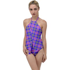 Tartan Purple Go With The Flow One Piece Swimsuit by tartantotartanspink