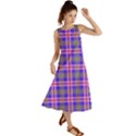 Tartan Purple Summer Maxi Dress View1