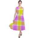 Pink Tartan-8 Round Neck Boho Dress View1