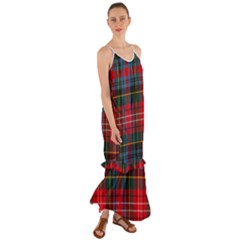 Caledonia Modern Tartan Cami Maxi Ruffle Chiffon Dress by tartantotartansred