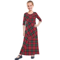 Boyd Modern Tartan Kids  Quarter Sleeve Maxi Dress by tartantotartansred