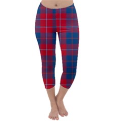 Galloway Red Modern Tartan Capri Winter Leggings  by tartantotartansred