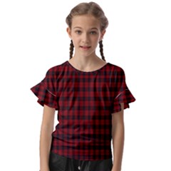 Tartan Red Kids  Cut Out Flutter Sleeves by tartantotartansallreddesigns