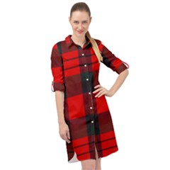 Macduff Modern Tartan 2 Long Sleeve Mini Shirt Dress by tartantotartansallreddesigns