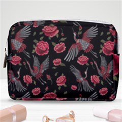 Cranes N Roses Make Up Pouch (medium) by HWDesign