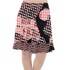 Abstrait Effet Formes Noir/rose Fishtail Chiffon Skirt by kcreatif