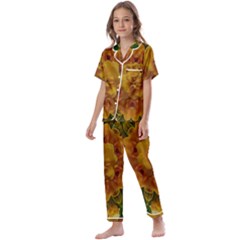 Tropical Spring Rose Flowers In A Good Mood Decorative Kids  Satin Short Sleeve Pajamas Set by pepitasart