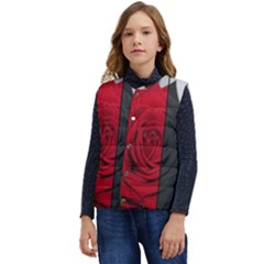 Roses Rouge Fleurs Kid s Short Button Up Puffer Vest	 by kcreatif