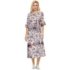 Digital Illusion Double Cuff Midi Dress by Sparkle