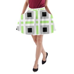 Agender Flag Plaid A-line Pocket Skirt by WetdryvacsLair