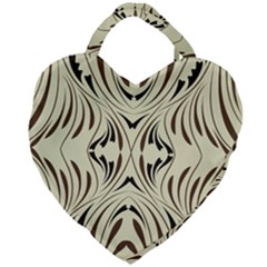 Folk Flowers Print Floral Pattern Ethnic Art Giant Heart Shaped Tote by Eskimos