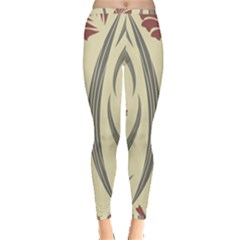 Folk Flowers Print Floral Pattern Ethnic Art Inside Out Leggings by Eskimos