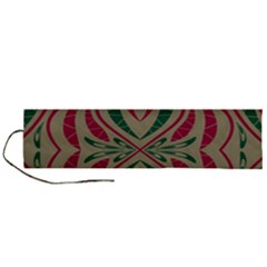 Folk Flowers Print Floral Pattern Ethnic Art Roll Up Canvas Pencil Holder (l) by Eskimos