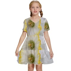 Lemon Sorbet Kids  Short Sleeve Tiered Mini Dress by thedaffodilstore