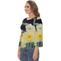 Daffodils in Bloom Cut Out Wide Sleeve Top View2