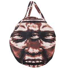 Creepy Head Portrait Artwork Giant Round Zipper Tote by dflcprintsclothing