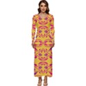 Folk flowers print Floral pattern Ethnic art Long Sleeve Velour Longline Maxi Dress View1