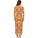 Folk flowers print Floral pattern Ethnic art Long Sleeve Velour Longline Maxi Dress View4