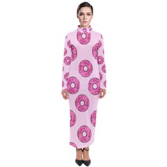 Sprinkled Donuts On Pink Turtleneck Maxi Dress by FunDressesShop