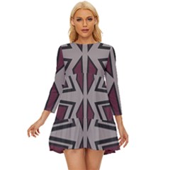 Abstract Pattern Geometric Backgrounds Long Sleeve Babydoll Dress by Eskimos