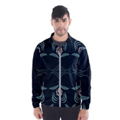 Folk Flowers Floral Art Print Flowers Abstract Art  Men s Windbreaker by Eskimos