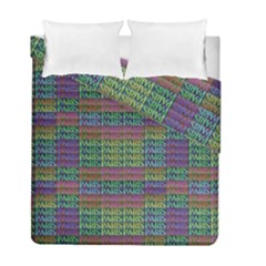 Paris Words Motif Colorful Pattern Duvet Cover Double Side (full/ Double Size) by dflcprintsclothing