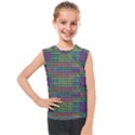 Paris Words Motif Colorful Pattern Kids  Mesh Tank Top View1