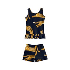 Seamless-exotic-pattern-with-tigers Kids  Boyleg Swimsuit by Jancukart