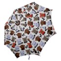 Seamless Pattern With Cute Little Kittens Various Color Hook Handle Umbrellas (Small) View2