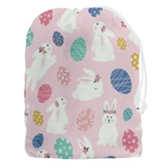 Cute Bunnies Easter Eggs Seamless Pattern Drawstring Pouch (3xl) by Jancukart