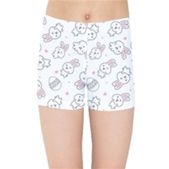 Cute Pattern With Easter Bunny Egg Kids  Sports Shorts by Jancukart