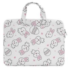 Cute Pattern With Easter Bunny Egg Macbook Pro13  Double Pocket Laptop Bag by Jancukart