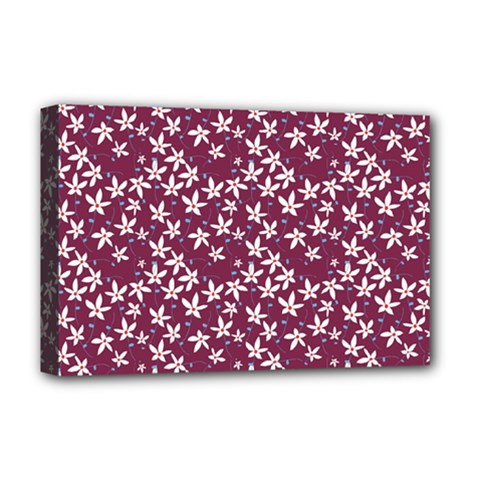 Small Flowers Pattern Deluxe Canvas 18  X 12  (stretched)