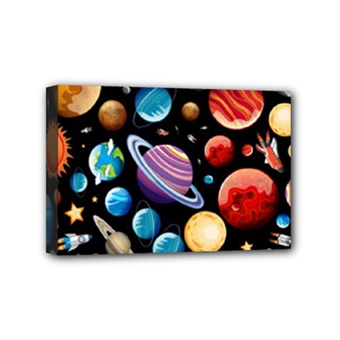 Background-with-many-planets-space Mini Canvas 6  X 4  (stretched)